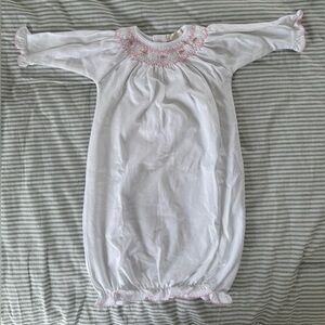 Kissy Kissy White and Pink Smocked Nightgown